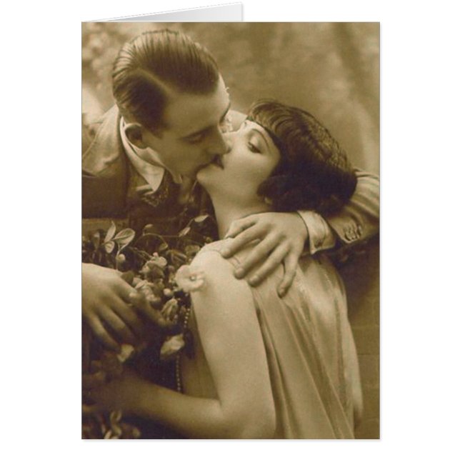 El par francés besa la tarjeta (Frente)