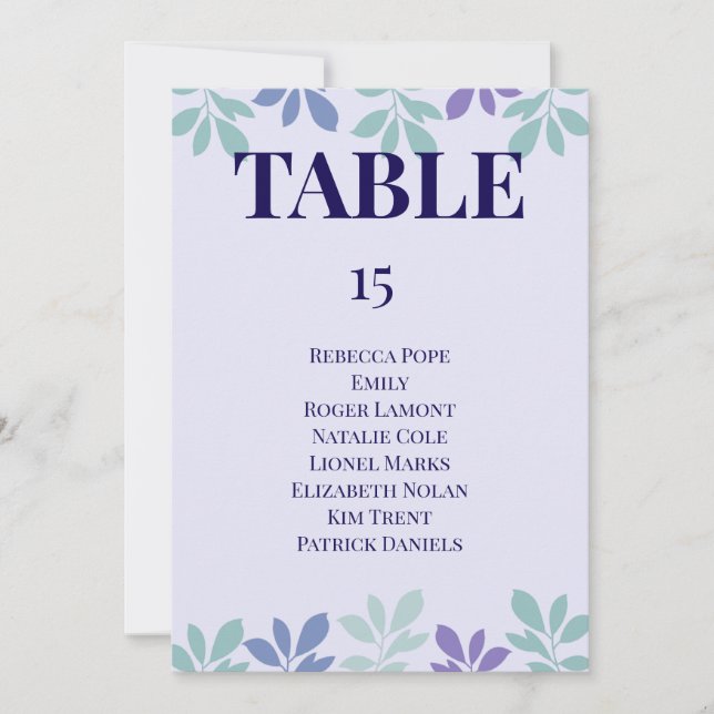 El para siempre comienza aquí: Una tarjeta de mesa (Anverso)