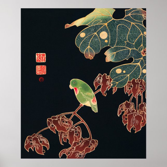 El parqué de Ito Jakuchu Arte de aves japonesas (Frente)