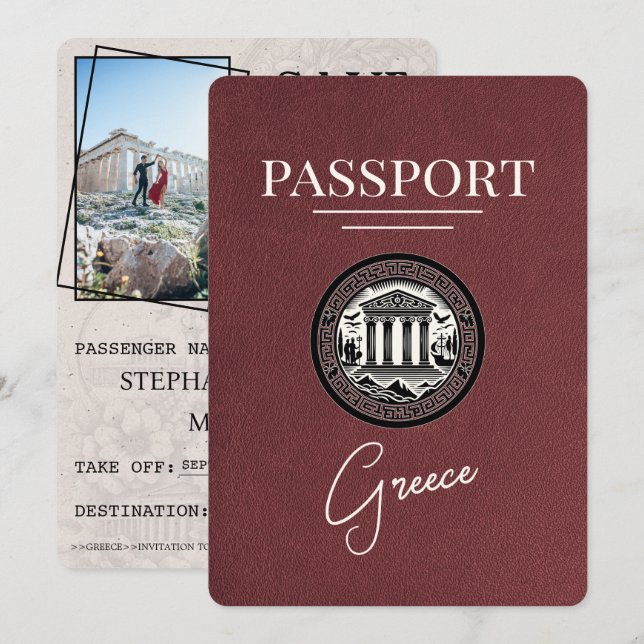 El pasaporte de Grecia de Borgoña salva la tarjeta (Anverso / Reverso)
