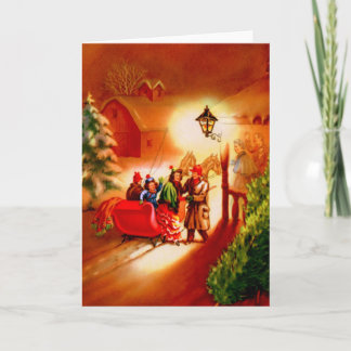 El paseo del trineo - tarjeta de Navidad del
