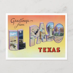 El Paso, Texas Viñeta Cartas Grandes Postales