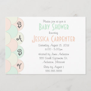 El pastel hornea las invitaciones de Baby Shower a
