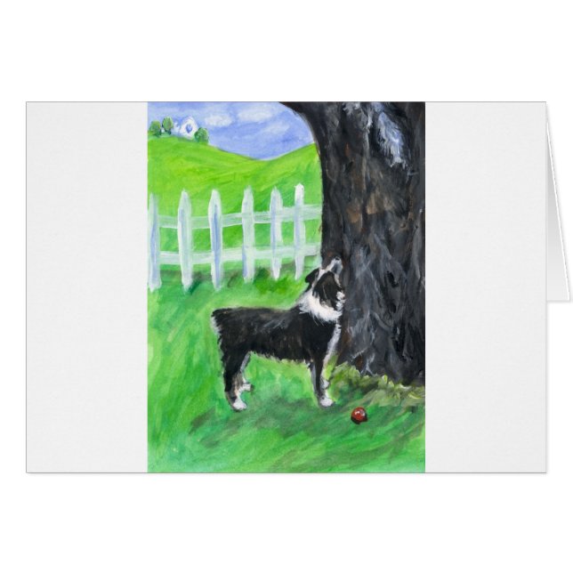 El pastor australiano ve la ardilla (Anverso (Horizontal))