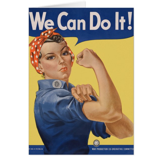 El patriótico vintage Rosie the Riveter, ¡Podemos  (Frente)