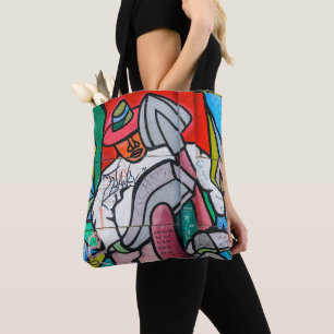 El patrón de graffiti en la bolsa