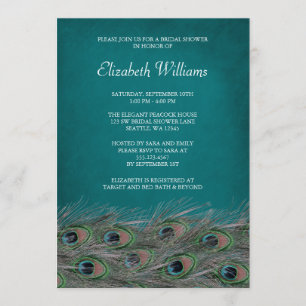 El pavo real elegante empluma la invitación