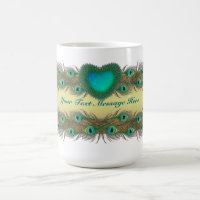 El pavo real empluma las tazas decorativas para