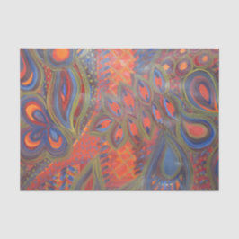 el pavo real inspiró el papel seda abstracto