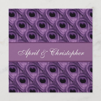 El pavo real púrpura empluma la invitación