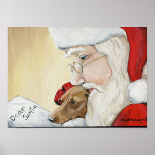 El pedido del Dachshund la impresión de Santa