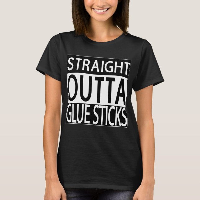 El pegamento recto de Outta pega la camiseta negra (Anverso)