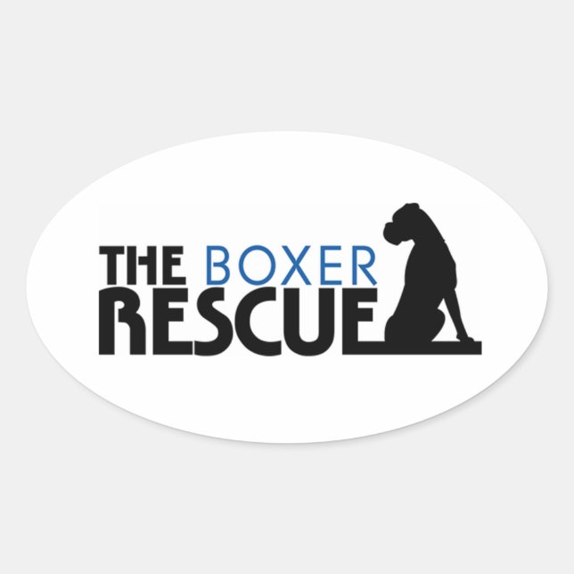 El Pegatina de rescate de Boxer (Oval) (Anverso)