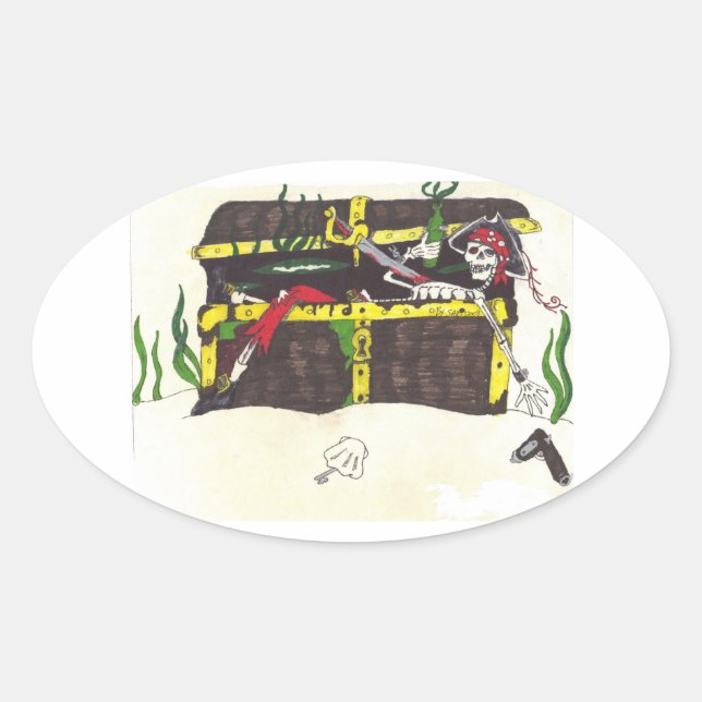 El Pegatina del tesoro del hombre muerto (Anverso)