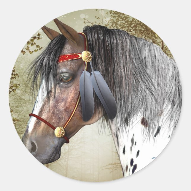 El Pegatina Pony indio - Redondo (Anverso)