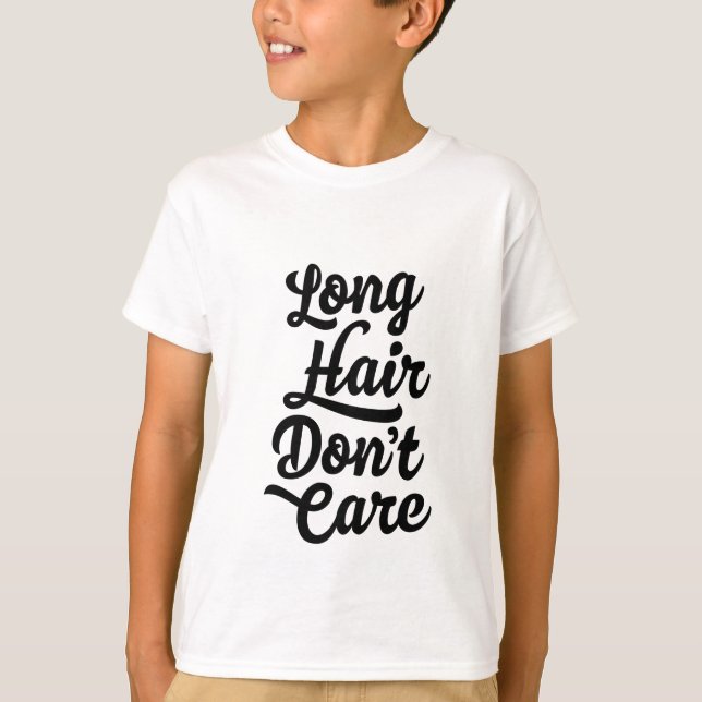El pelo largo no cuida la camiseta de los niños (Anverso)