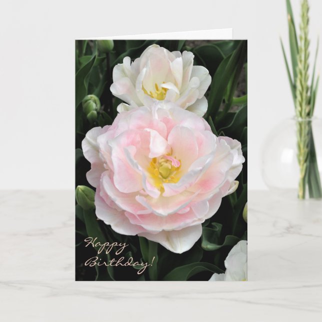 El Peony floreció la tarjeta de cumpleaños del (Anverso)