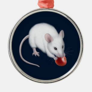 El pequeño ornamento blanco del ratón