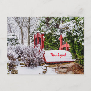 El pequeño puente rojo tarjeta postal de agradecim