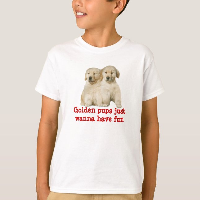 El perrito del golden retriever embroma la camisa (Anverso)
