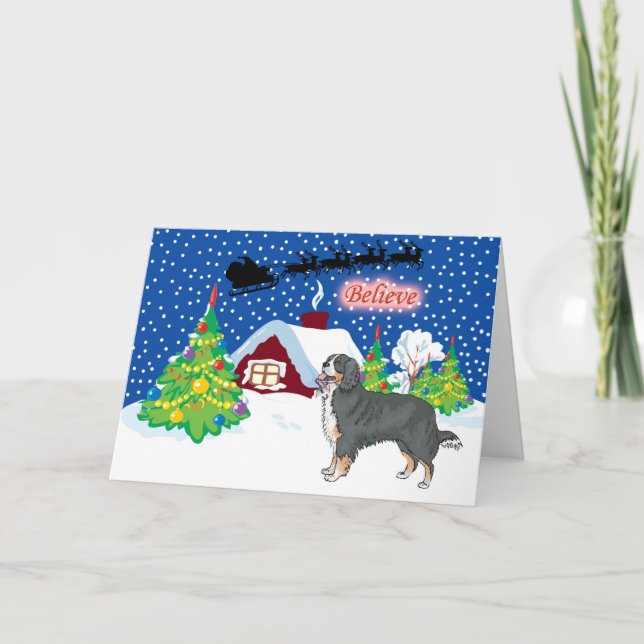 El perro birmano de la montaña cree en el navidad (Anverso)