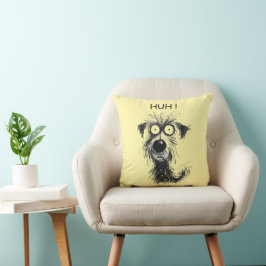 ¡El perro chiflado! Cojín decorativo de esbozo div