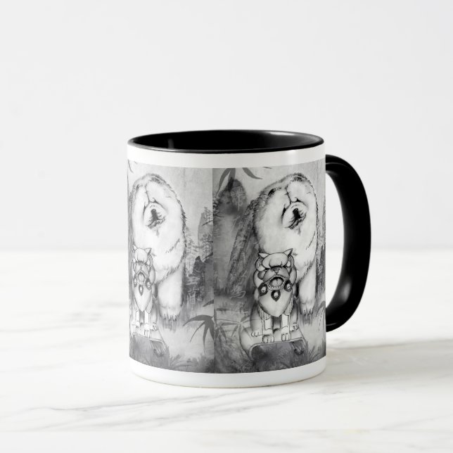 El perro chino de los GUARDAS y la taza del perro (Anverso derecho)