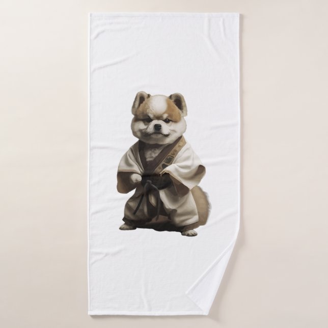 El perro conoce a Karate (Toalla de baño)
