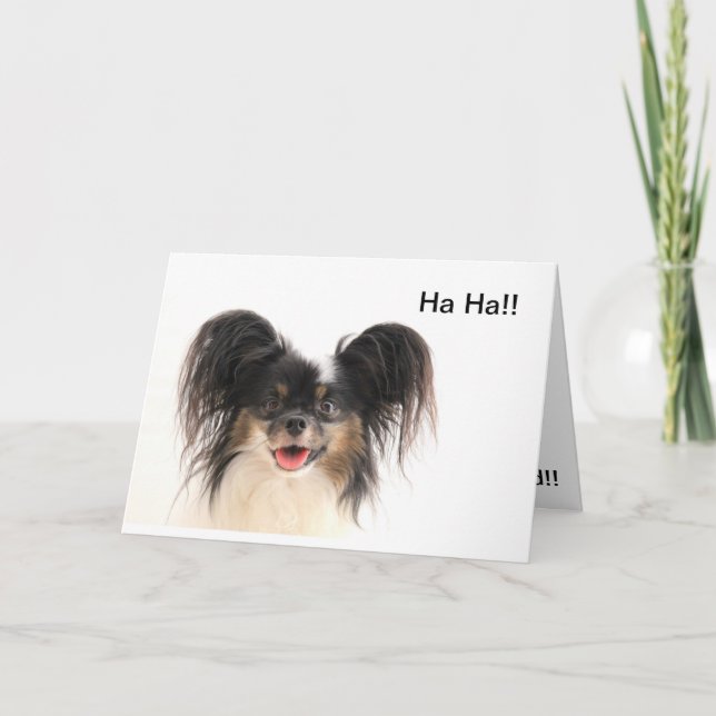 El perro divertido, ha ha, usted es tarjeta de (Anverso)