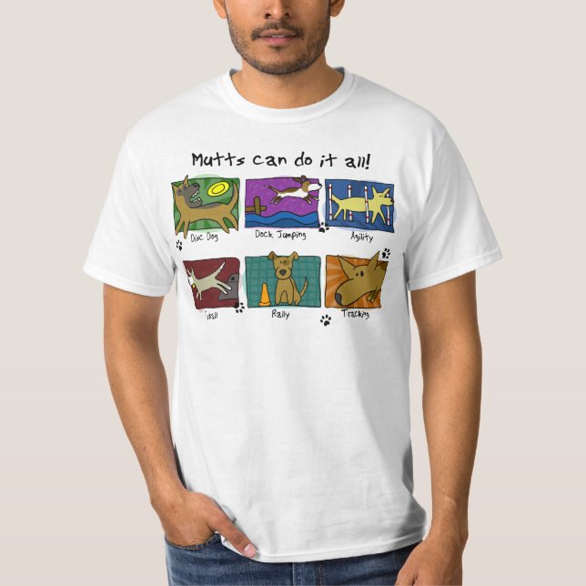 El perro se divierte la camiseta de los Mutts (Anverso)