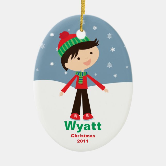 El personalizable embroma el ornamento del navidad (Frente)