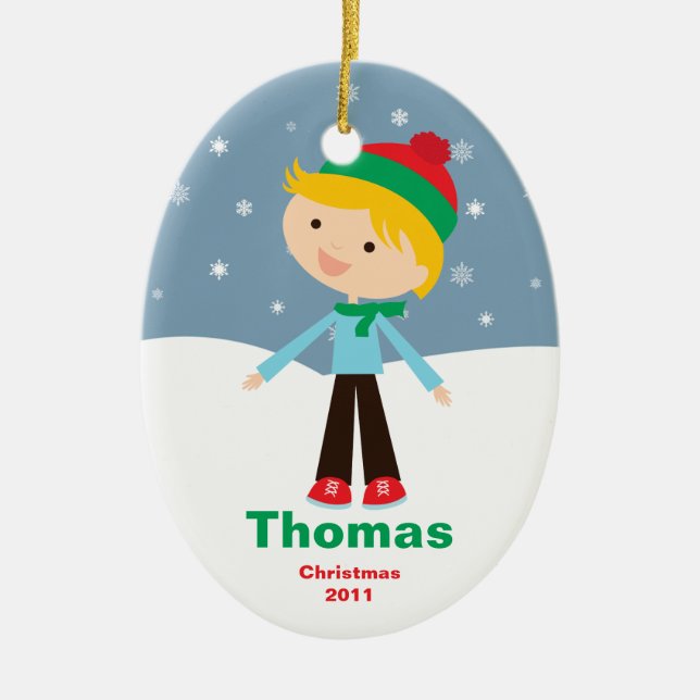 El personalizable embroma el ornamento del navidad (Frente)