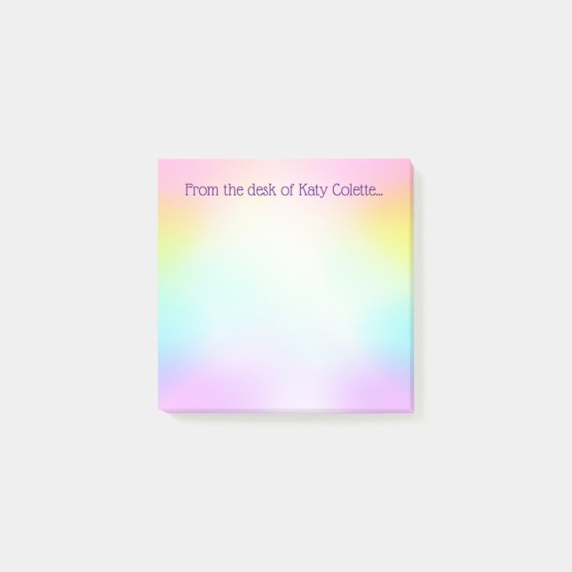 El personalizable Pastel Rainbow Post lo nota (Anverso)