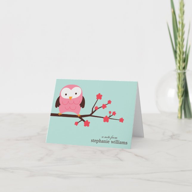 El personalizado del búho de la primavera doblado (Anverso)