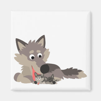 El Personalizado dulce Dad Wolf y el imán Pups