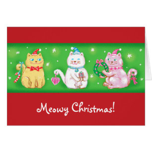 El Personalizado dulce Meowy Navidades gatos en Sa