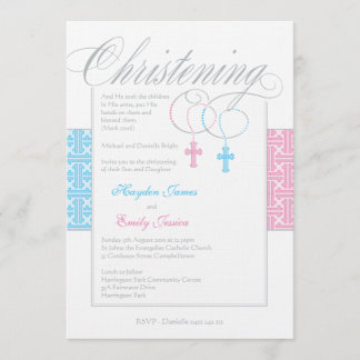 El personalizado hermana la invitación del bautizo
