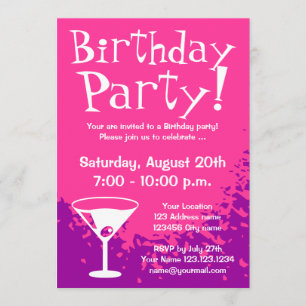 El personalizado rosado de las invitaciones el  