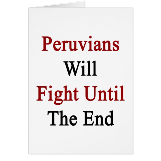 El Peruvians luchará hasta el extremo (Frente)