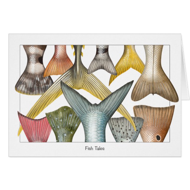 El pescado ata la tarjeta (de los cuentos) (Anverso (Horizontal))