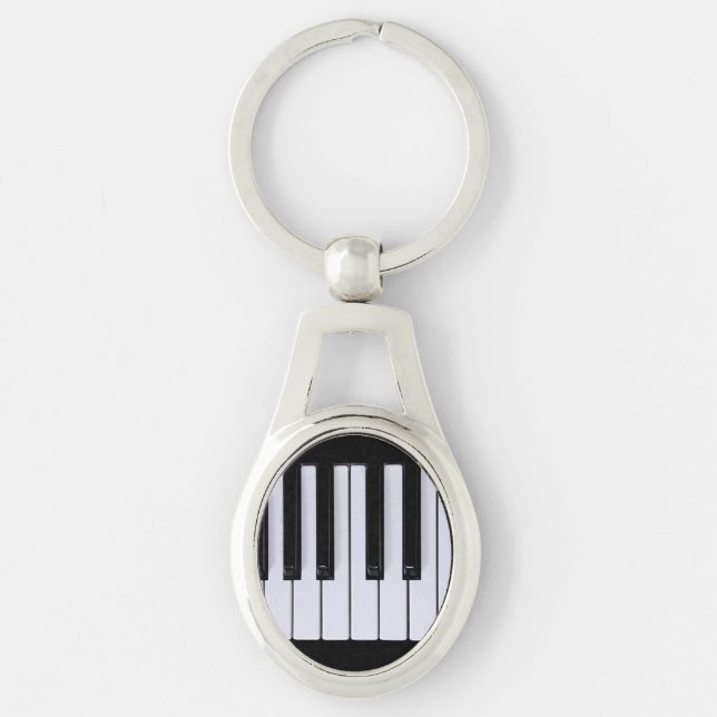 El piano blanco y negro cierra llavero (Anverso)