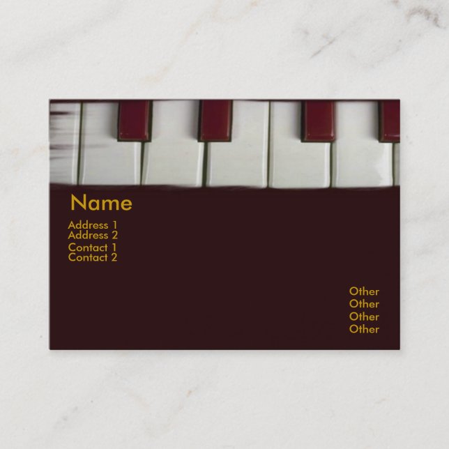 El piano cierra la tarjeta de visita (Anverso)