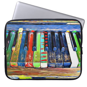 El piano pintado colorido cierra la bolsa de asas