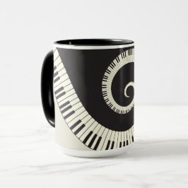 El piano temático de la música cierra la taza