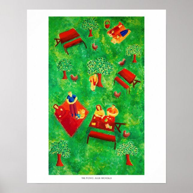 El picnic contemporáneo arte de pintura acrílica (Frente)