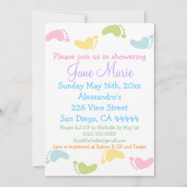 El pie bebé imprime las invitaciones a la ducha pa