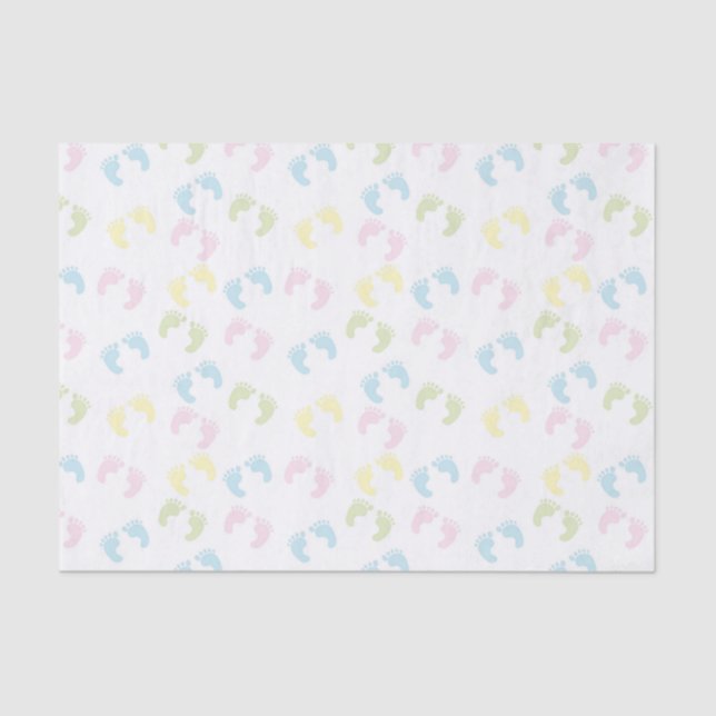 El pie colorido del bebé imprime el papel seda (Anverso)