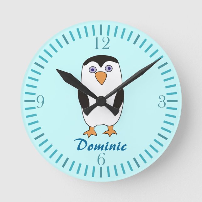El pingüino del dibujo animado embroma los relojes (Anverso)