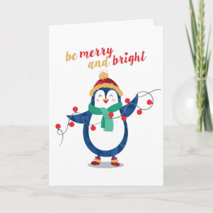 El pingüino lindo es Navidad amargo y brillante