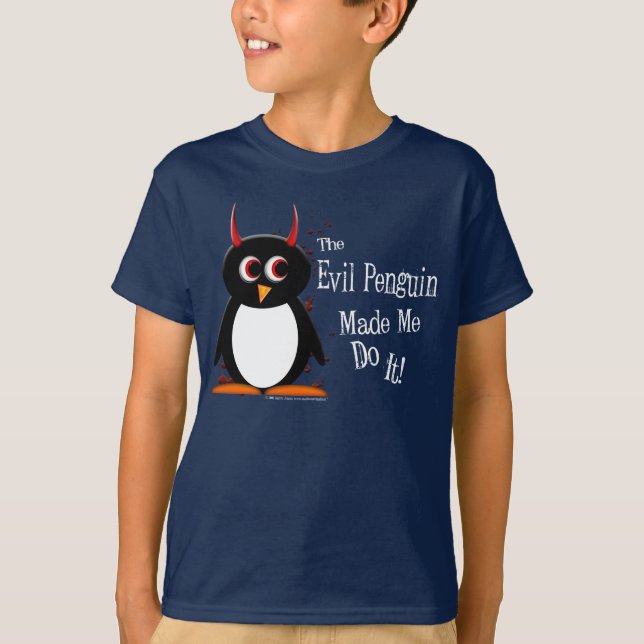 El pingüino malvado me hizo a NIÑOS camiseta (Anverso)